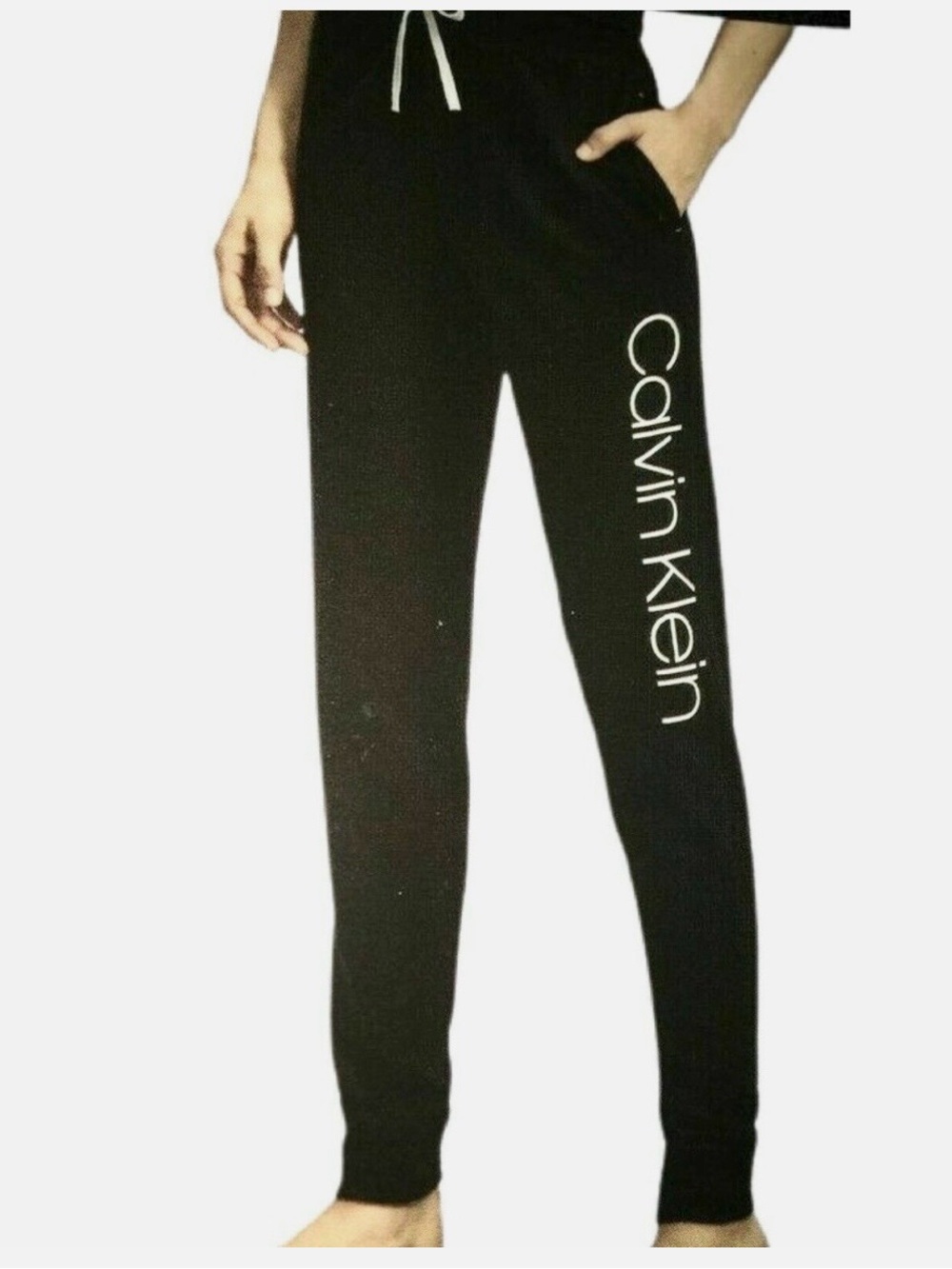 Calvin Klein Women's French Terry Joggers Gray and Black - NWOT- size S - Picture 3 of 8